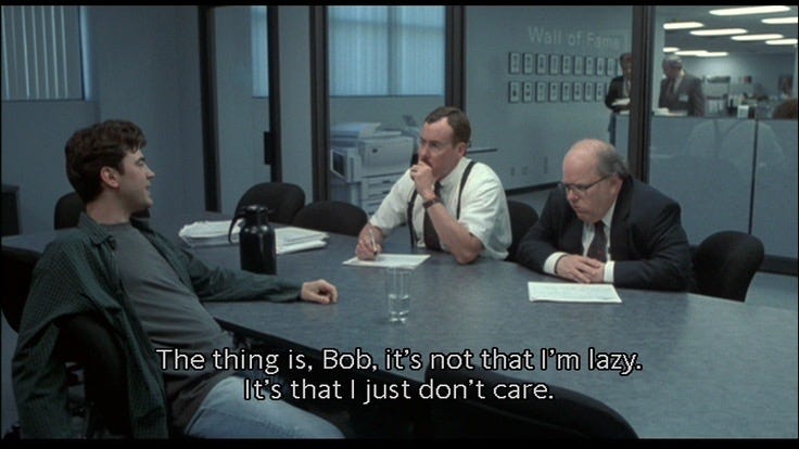 Scene from the movie Office Space, "The thing is, Bob, it Scene from the movie Office Space, "The thing is, Bob, it